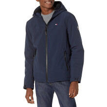 Tommy Hilfiger Heren Gevoerde Soft Shell Hoodie met Volledige Sherpa Voering, Donker Middernacht, Groot