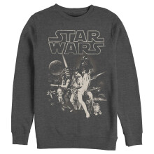 Felpa Uomo Star Wars - Poster - Fleece Crew Charcoal Heather, Grande