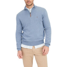 Tommy Hilfiger Heren Grote en Lange 1/4 Zip Mockneck Sweatshirt
