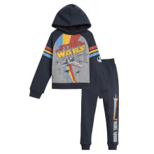 STAR WARS Resistance Kinderen Fleece Pullover Hoodie en Joggingbroek Set Grijs/Marine 7-8