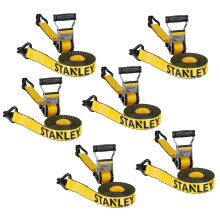 STANLEY S50002-3 Sort/Gul 1.5" x 16' Kraftige Ratchet Stropper (5,000 lb Brudstyrke), 6 Pakke