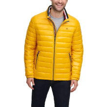 Giacca Puffer Tommy Hilfiger Uomo Effetto Bagnato Impermeabile, Oro Giallo, X-Large