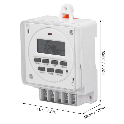 Digital Timer Switch TM618E-2 8 On/Off per Day 16A/8A 1