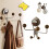 No-Drill Rotating Suction Hooks - Strong Hold, Easy Wall Installatio, Wall Mounted Adjustable with 5 Hooks for Bathroom 2