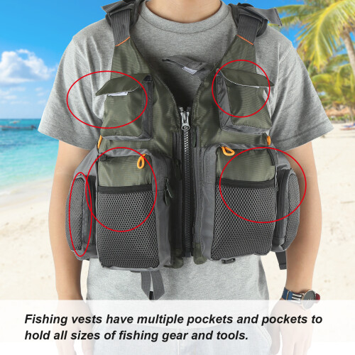 Adjustable Fishing Vest with Floating Pad 2