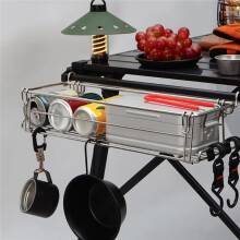Outdoor Aluminum Table Side Storage Rack Hanging Mesh Expansion Bracket Folding Table Extension Basket Folding Rack