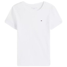 Tommy Hilfiger Dames Essentiële Favoriete Flag Logo Regular Fit Crew Neck T-Shirt, Wit, S