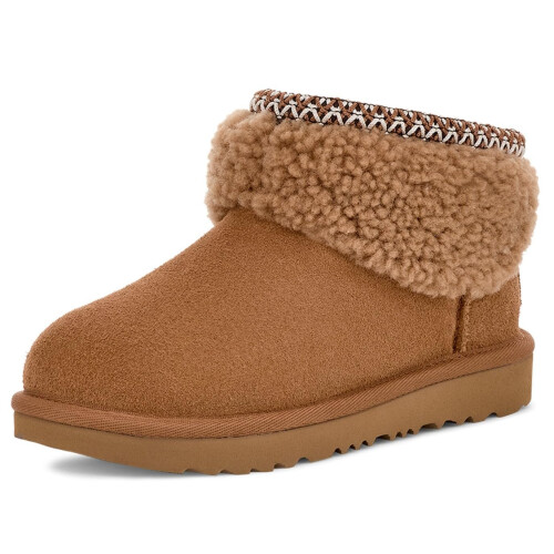 UGG UGG Kids K Classic Ultra Mini Maxi Curly Boot, Castagno, 6
