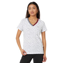 Tommy Hilfiger T-shirt Korte Mouwen V-Hals Punt Helder Wit/Sky Captain SM (US 4-6)