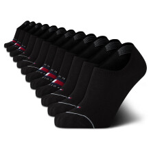 Chaussettes de sport Tommy Hilfiger pour homme - Chaussettes invisibles rembourrées (12 paires), Taille 7-12, Logo noir
