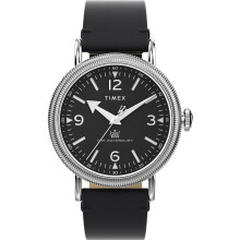 Reloj Timex Waterbury Tradicional para Hombre 40mm - Correa Negra Esfera Negra Caja Plateada