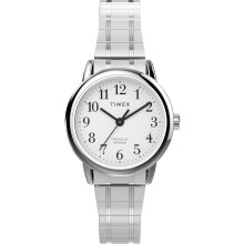 Reloj Timex Easy Reader 25mm para Mujer - Banda de Expansión Plateada Esfera Blanca Caja Plateada