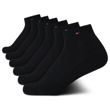 Chaussettes Quart de Tommy Hilfiger Femme - Pack de 6 Chaussettes de Sport Douces et Confortables, Taille 4-10, Noir