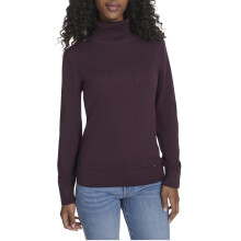 Tommy Hilfiger Dames Sportkatoenen Turtleneck Trui, Aubergine, M