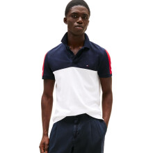 Tommy Hilfiger Heren Colorblock Regular Korte Mouw Polo, Wit Groot