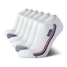 Chaussettes Tommy Hilfiger Hommes Invisible - 6 Paires Performance Bas Cushioned, Taille 7-12, Blanc/Grey
