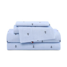 Tommy Hilfiger - Lenzuola King, Cotone Percalle Fresco e Leggero con Federe, Set Letto Oeko-Tex Certificato