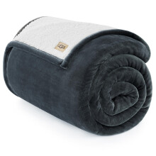 Manta UGG Nita Twin XL/Twin Suave de Forro Polar, Cálida y Grande, Lavable a Máquina, 60 x 90 pulgadas, Carbón
