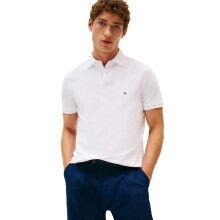 Tommy Hilfiger Heren 1985 Regular Korte Mouw Polo, Wit Groot
