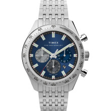 Reloj Timex Waterbury Tradicional para Hombre 41mm - Pulsera de Acero Inoxidable Esfera Azul