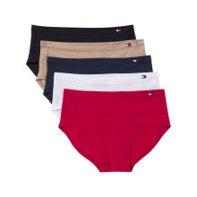 Tommy Hilfiger Dames Hipster Ondergoed 5-Pack, Sky Captain/Wit/Zwart/Roebuck/Tango Rood, M