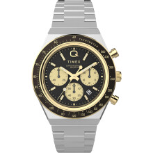 Reloj Timex para Hombre 40mm Inspirado en Buceo - Pulsera Bicolor Esfera Negra Caja Bicolor