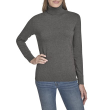 Tommy Hilfiger Dames Sportswear Katoenen Turtleneck Trui, Fog Heather Grey, Medium