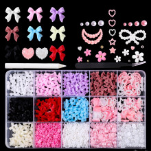1000 Pcs 3D Nail Charms & Flatback Pearls Set (4 Colors) + Nail Bows, Stars, Hearts, Moons, 2-4mm White Pearls for DIY Nail Art – Compatible with