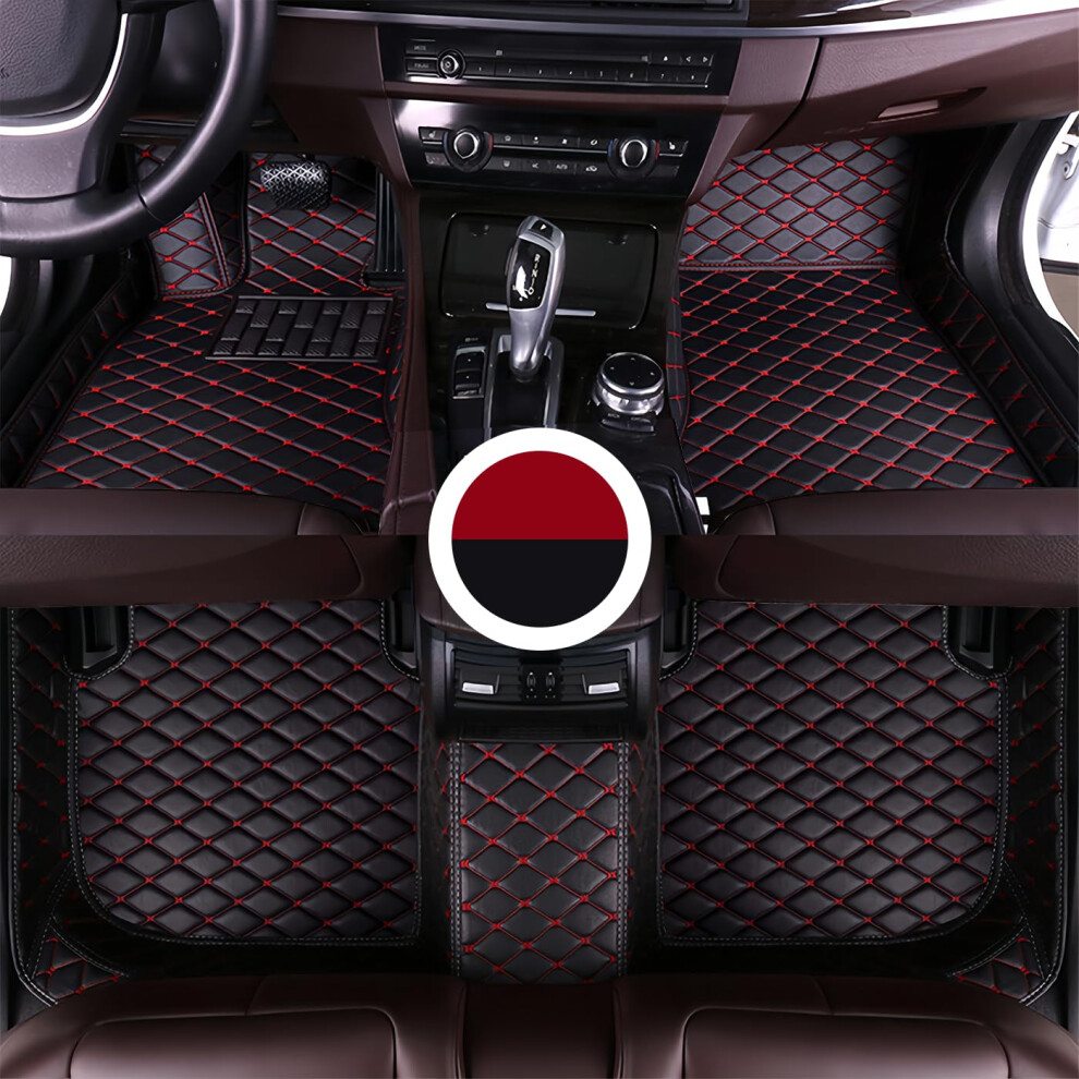 Floor Mats For Gmc Yukon 1995Â2023, All Weather Car Floor Mats With AntiâSlip Leather Surface, Full Set Black/Red 9073542784517