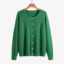 Tao Dame Cardigan Genser Vår Høst Enkeltbryst Strikket Dame Genser Topper Myk Ensfarget Langermet Cardigan Kåpe GrønnM