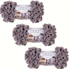 3 Pack Bulky Loop Yarn for Finger Knitting Soft Off The Hook Loop Chenille Yarn for Crocheting No-Needle Craft