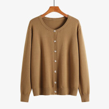 Tao Dame Cardigan Genser Vår Høst Enkeltbryst Strikket Dame Genser Topper Myk Ensfarget Langermet Cardigan Kåpe KhakiL