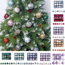 Purple Plastic Christmas Tree Ornaments Balls 2.36 Inch