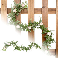 Antropomorfe pioenrankdecoratie – Kunstbloemen voor buitenfotografie, bruiloften, huis, deur, boog, open haard en feestthema (compatibel met