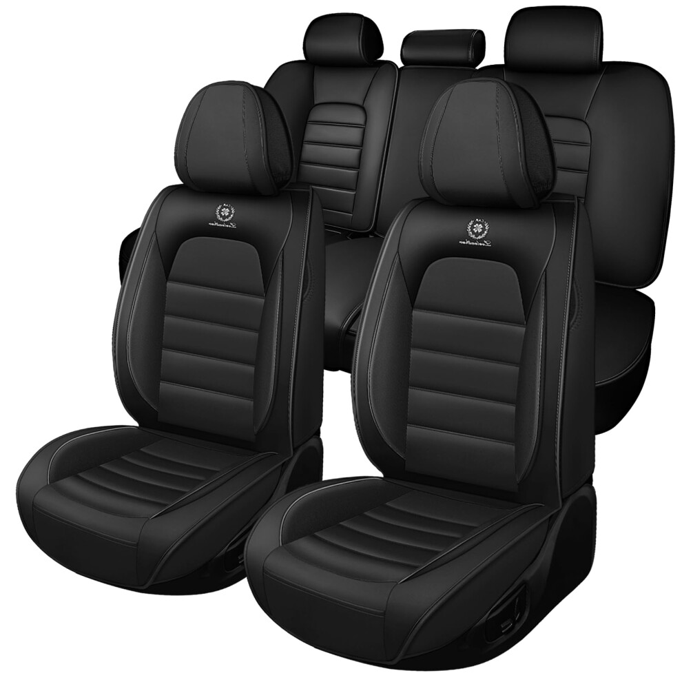 Waterproof Nappa Leather Seat Covers For 2011 Subaru Wrx, Full Set AllâWeather Car Interior Protection (Black) Black 9092120266856
