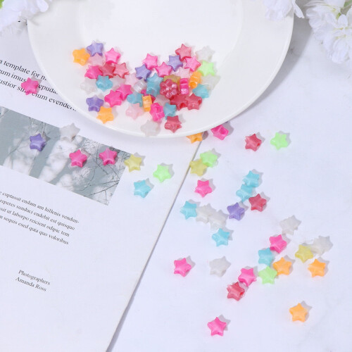Star Shaped Beads Plastic 200Pcs 0.2 x 0.4in 2
