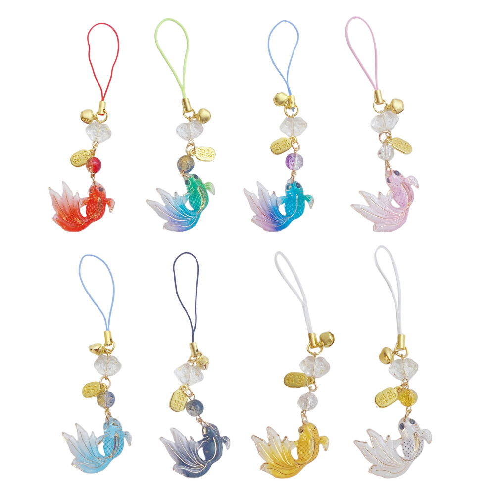 8Pieces Fish Phone Charm Set Unique Designs Symbolizing Good Luck Practical Alloy Materials Sturdy And Stylish 9448483934176