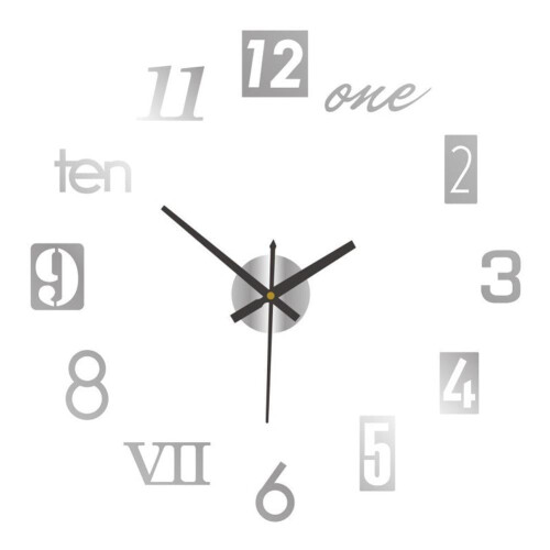 3D Wall Clock Mirror Large Modern DIY Office Decor