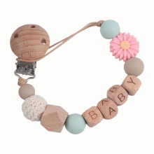 Flower Pacifier Clip Silicone Bead Holder 1 Pack