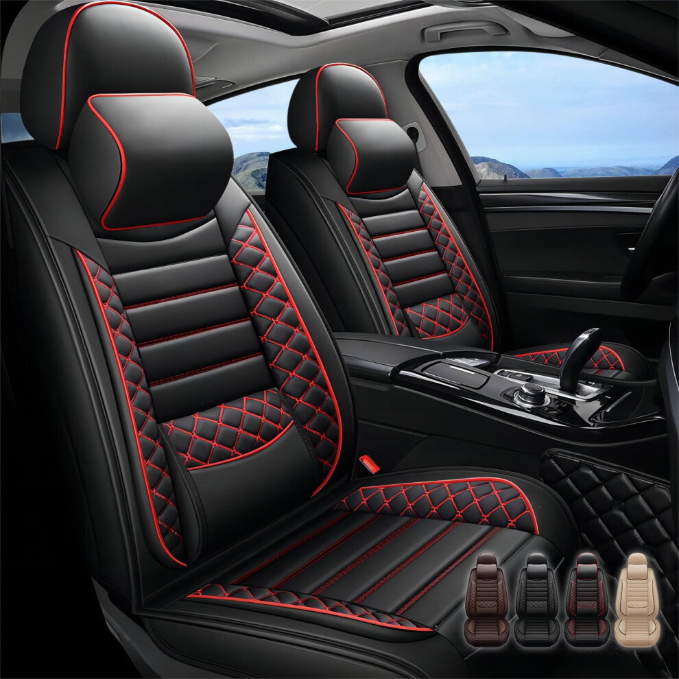 Seat Covers 20042017 Luxury Leather Waterproof Full Set With Pillows For Volkswagen Touareg Red/Black 9330225106210
