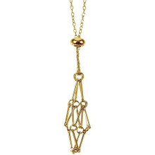 Crystal Stone Holder Necklace Metal Net Cage Punk Style