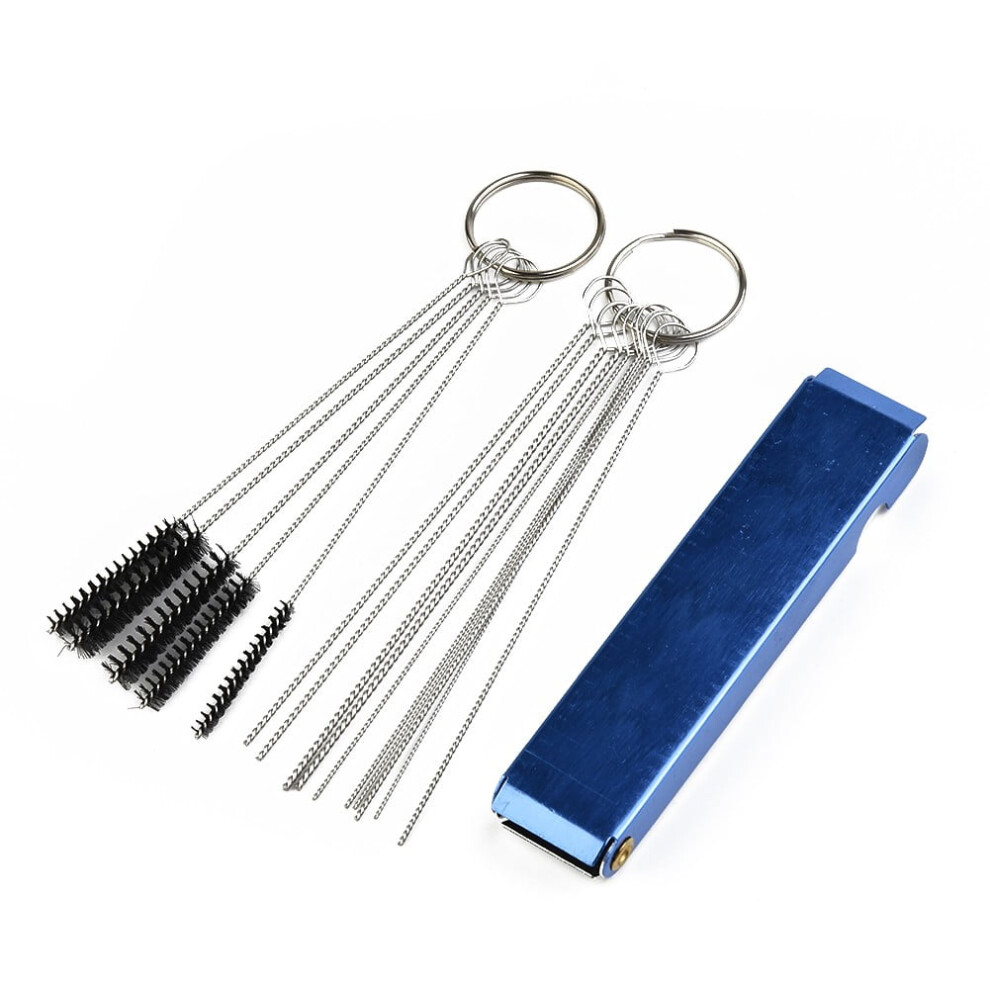 Carburetor Carbon Dirt Jet Remove Cleaner 13 Cleaning Wires Set With 5 Nylon Brushes Tool Kit For Motorcycle Atv Moped Welder Carb 9448483983624