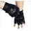 Men's Soft Sheep Leather Fingerless Driving Gloves Black 1