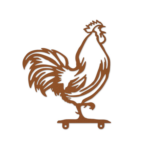 Rusty Metal Rooster Mailbox Topper 9.84x7.48 inch