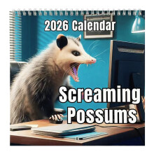 2026 Screaming Possum Wall Calendar – 12-Month Funny Thick-Paper Calendar, Compatible with Home & Office, Gift for Possum Lovers