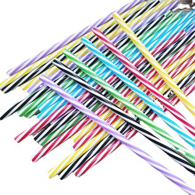 100pcs 8" Durable Multi-Color Striped Foldable Reusable Drinking Straws – Straight Hard Tube for Cocktails, Smoothies, Juices, Parties