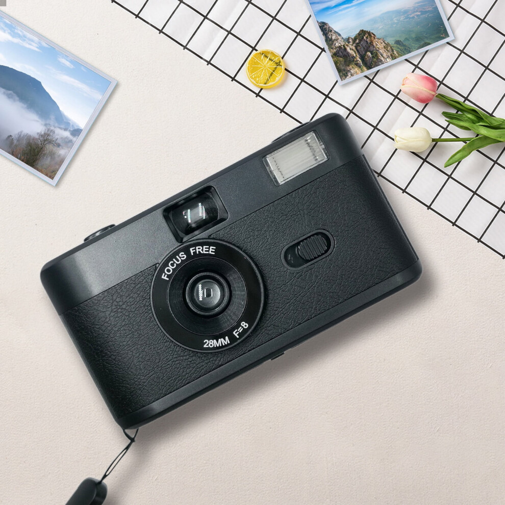 35Mm Retro Film Camera, Full Frame Reusable Hd Gift Camera With Built-In Flash, Focus, Aaa Battery Not Included 9448483935197