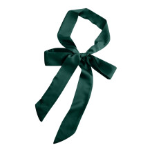 Women Solid Color Long Neckerchief Pure Skinny Scarf Necktie Handbag Wrap Handle Satin Belt Green