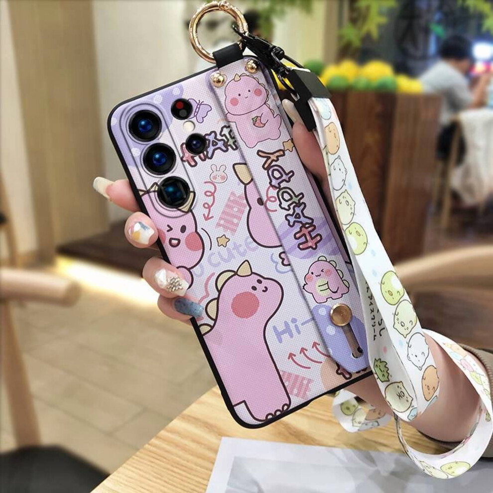 Silicone Phone Case For Samsung Galaxy S25 Ultra – Dirt-Resistant, Shockproof, With Wrist Strap & Cartoon Design 9448483984140