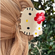Sweet Girly Acetate Hair Claw Clip - Cute Cat and Dog Large Shark Hair Clip, Ponytail Claw for Women and Girls